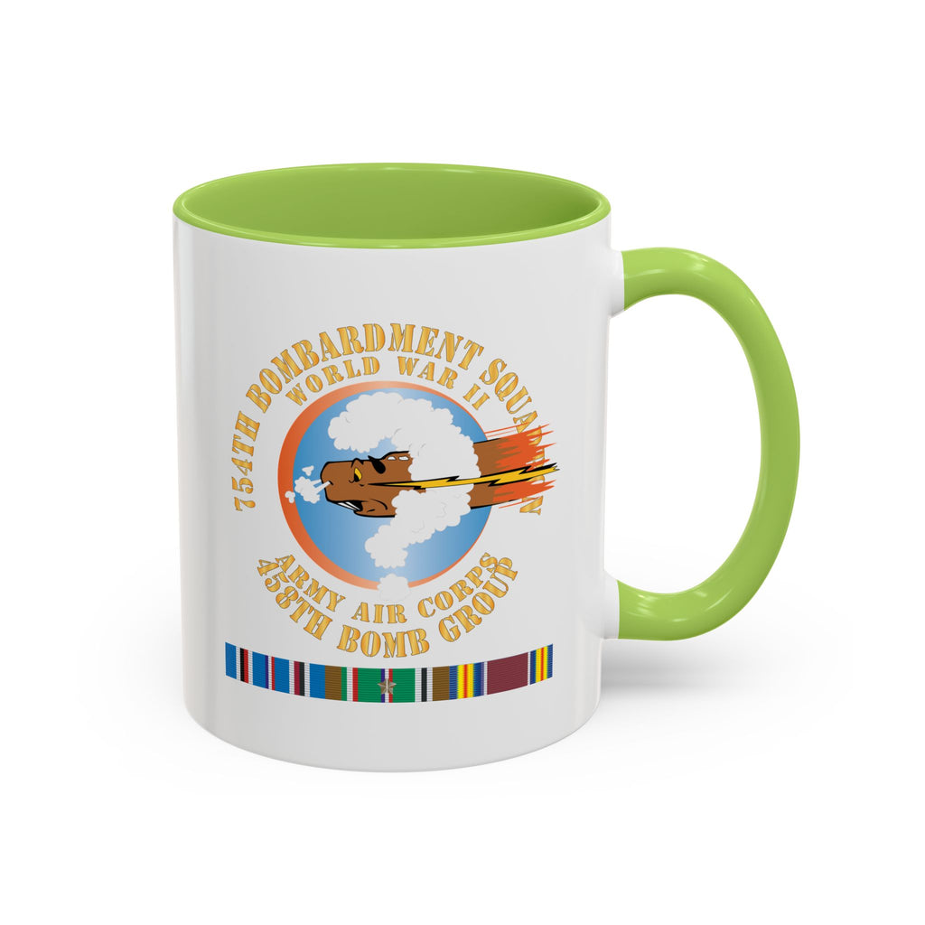 Accent Coffee Mug - AAC - 754th Bombardment Squadron - 458th Bomb Group - WWII w EUR SVC X 300