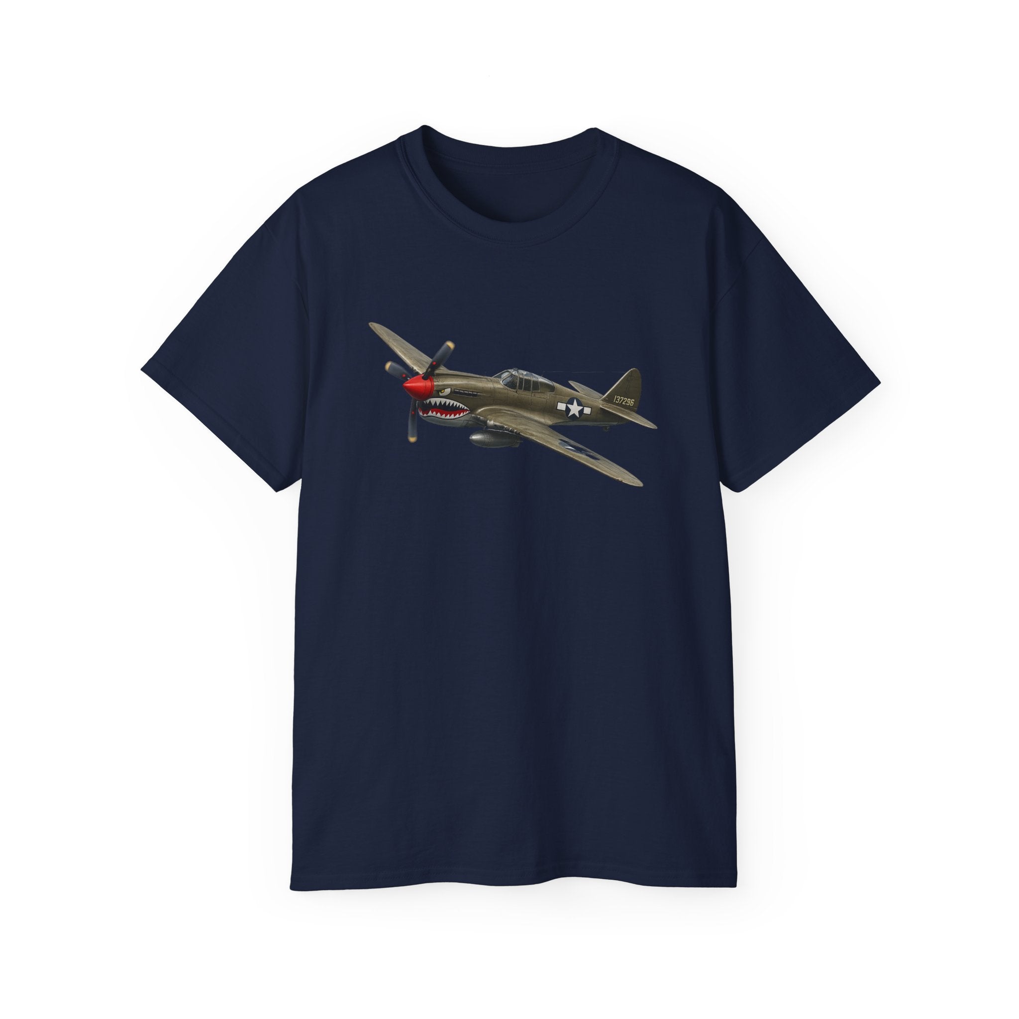 Unisex Ultra Cotton Tee - WWII - Fighter Aircraft - P-40 Warhawk - Profile - Banking Turn