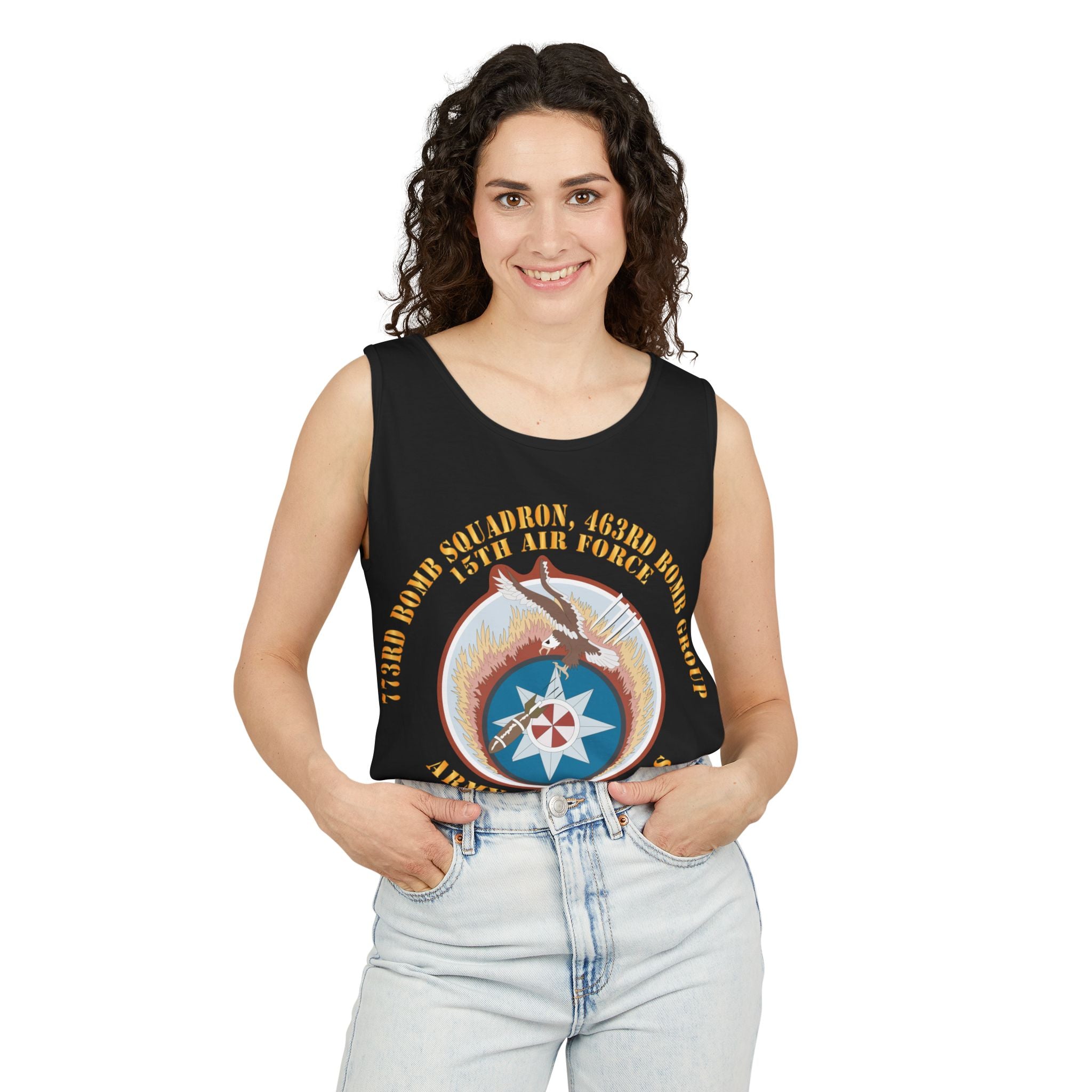 Unisex Garment-Dyed Tank Top - AAC - 773rd Bomb Squadron, 463rd Bomb Group - 15th AF X 300