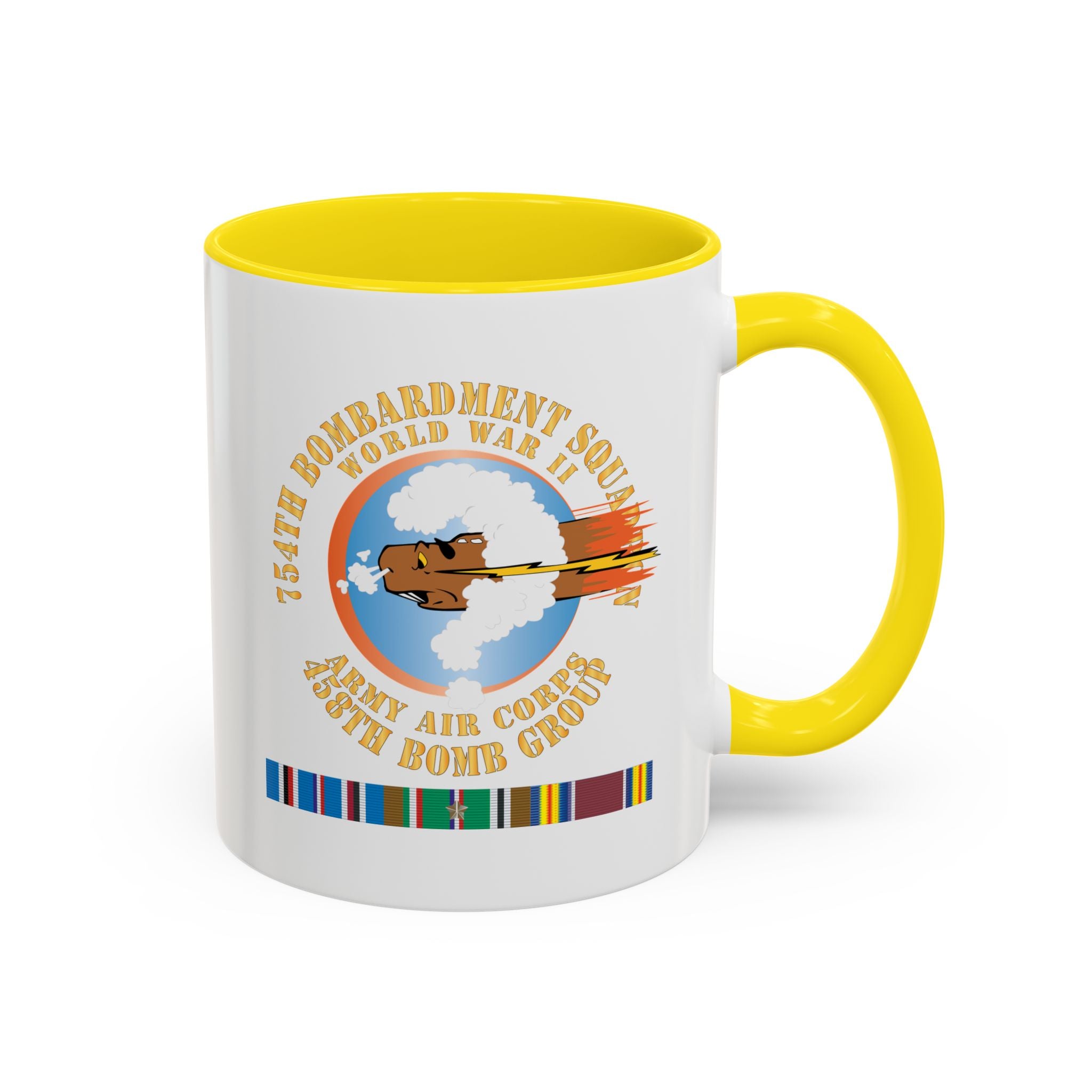 Accent Coffee Mug - AAC - 754th Bombardment Squadron - 458th Bomb Group - WWII w EUR SVC X 300